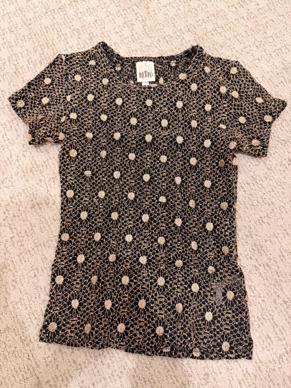 Etro Black Top with Metallic Gold Threading